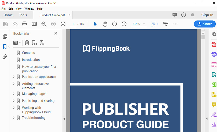 Bookmarks in a PDF