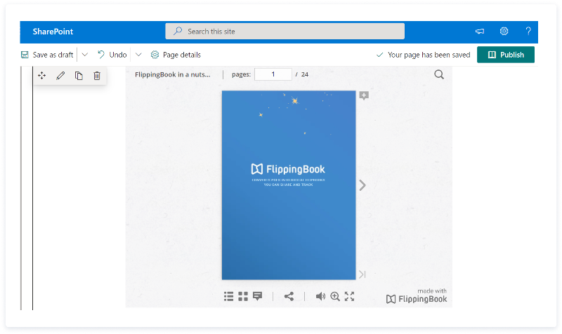 Embedded flipbook