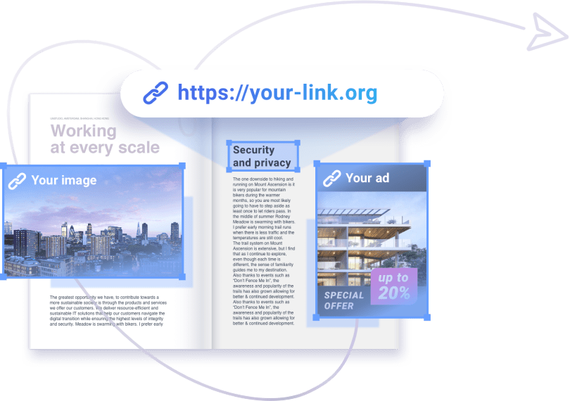 Links in flipbook